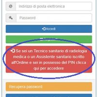 Recupero PIN per Tsrm e Assistenti Sanitari