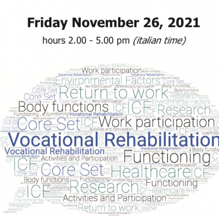 Seminario di ricerca “From the International Classification of Functioning, Disability and Health (ICF) to the Core Set for Vocational Rehabilitation (CS-VR) in cancer survivors: methodological approach and preliminary results” per tutte le professioni sanitarie – 26/11/2021