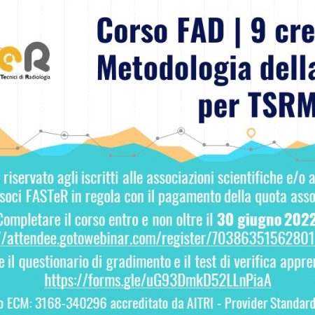 TSRM: corso ecm fad gratuito “Metodologia della ricerca per TSRM”