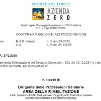 Concorso pubblico, per titoli ed esami, per n. 4 posti di Dirigente delle Professioni Sanitarie - Area della Riabilitazione