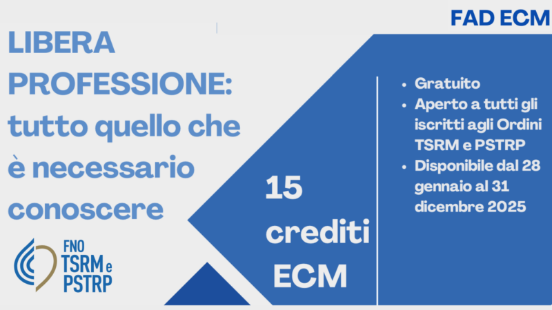 TSRM: corso FAD “Libera professione – tutto quello che è necessario conoscere”