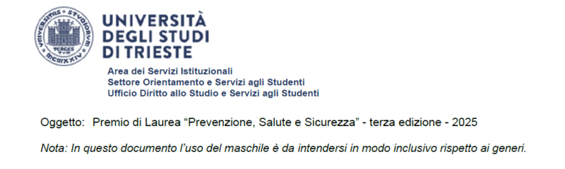 Premio di Laurea “Prevenzione, Salute e Sicurezza”