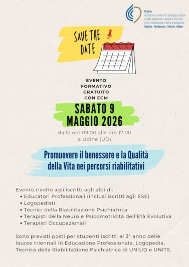 SAVE THE DATE – EVENTO FORMATIVO 09 MAGGIO 2026