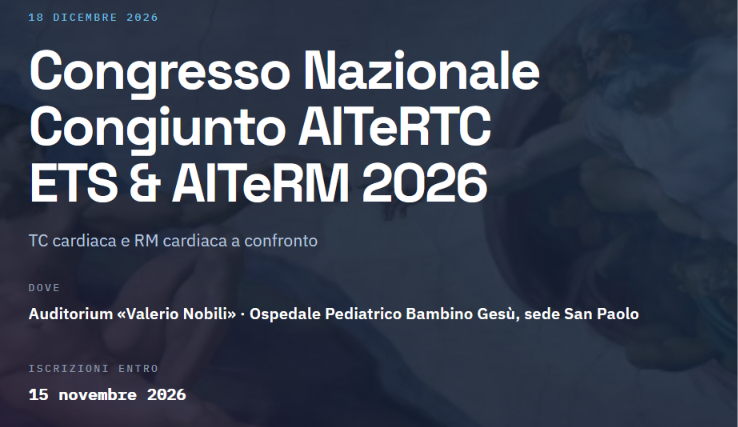 TSRM: congresso nazionale intersocietario AITeRTC – AITeRM il 18 Dicembre 2026